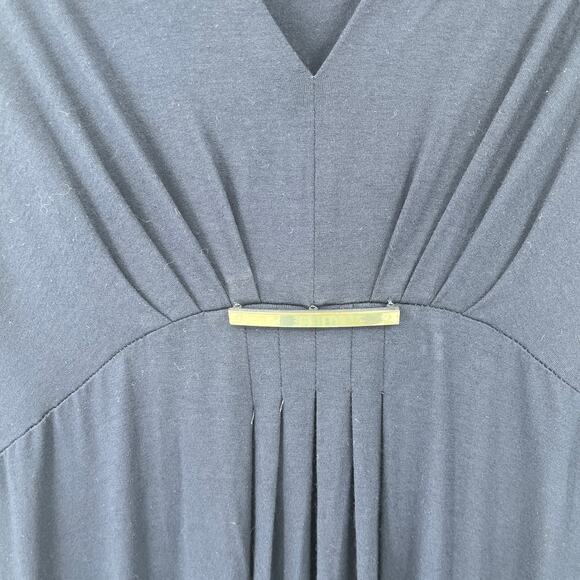 Vtg 90s Chico's Babydoll Maxi Dress Sz 16 Chicos 3 Asymmetrical Coastal Minimal - Picture 4 of 13